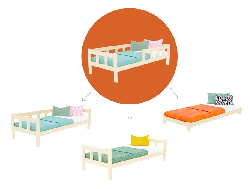 Wooden single bed FENCE with two sidewalls