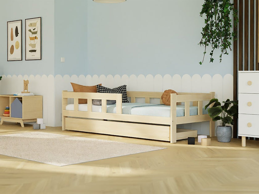 Wooden single bed FENCE with two sidewalls