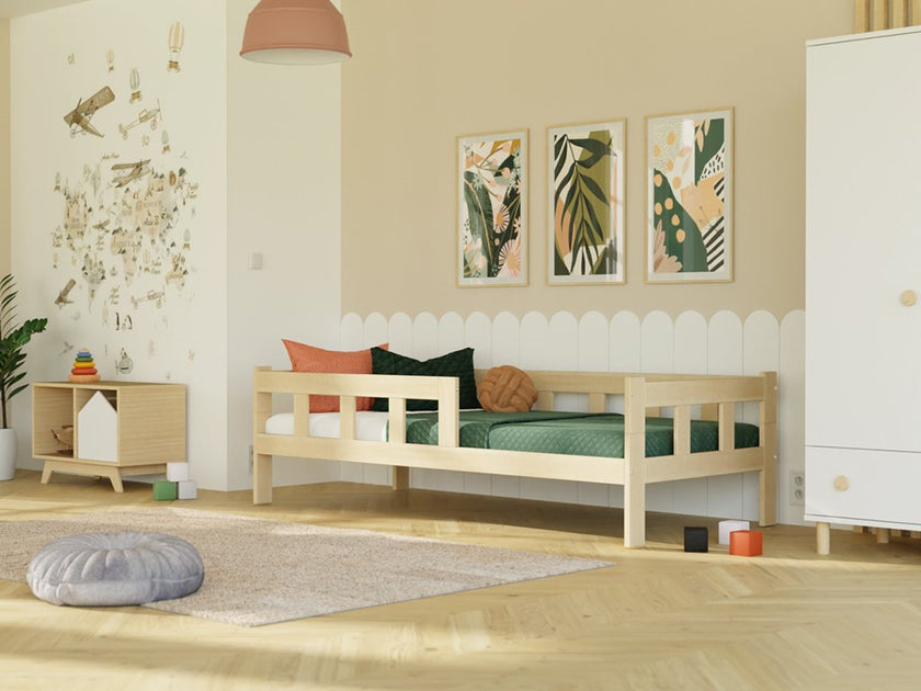 Wooden single bed FENCE with two sidewalls