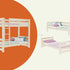 Wooden bunk bed ATLAS for children 90x200 cm