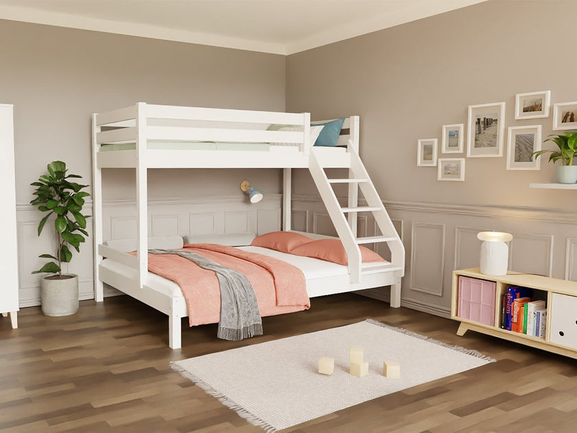 Wooden bunk bed ARARAT for 3 persons 90x200 cm, 140x200 cm