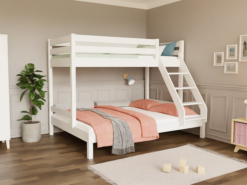 Wooden bunk bed ARARAT for 3 persons 90x200 cm, 140x200 cm