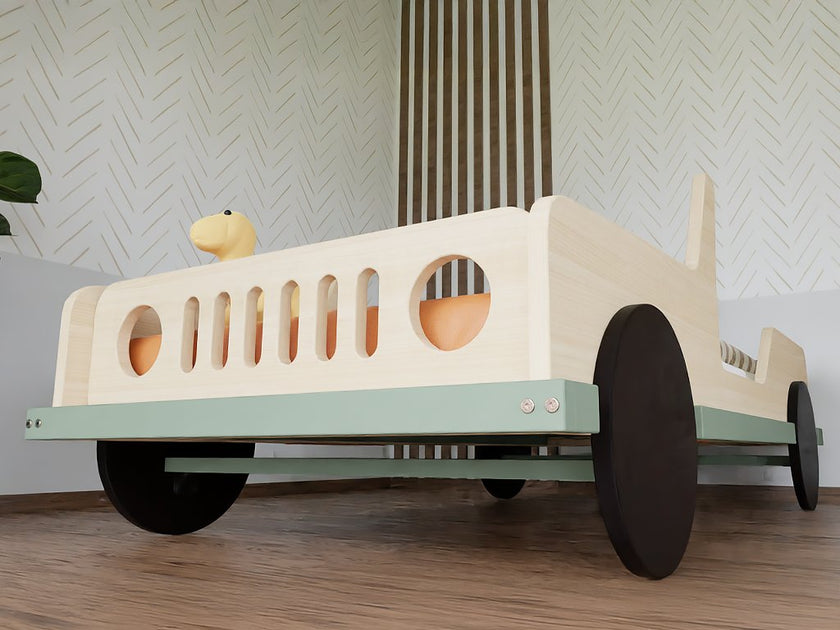 Children's car bed in the shape of a jeep SAFARI 80x160 cm