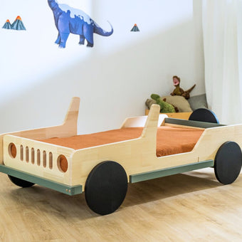Children's car bed in the shape of a jeep SAFARI 80x160 cm