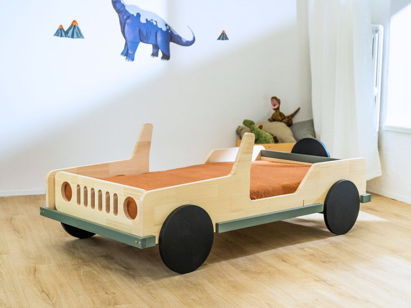 Children's car bed in the shape of a jeep SAFARI 80x160 cm