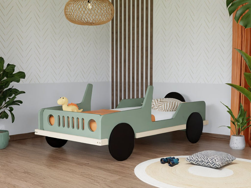Children's car bed in the shape of a jeep SAFARI 80x160 cm