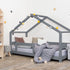 Children's house bed LUCKY with one barrier