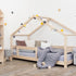 Children's house bed LUCKY with one barrier