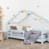 Children's house bed LUCKY with one barrier