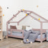 Children's house bed LUCKY with one barrier