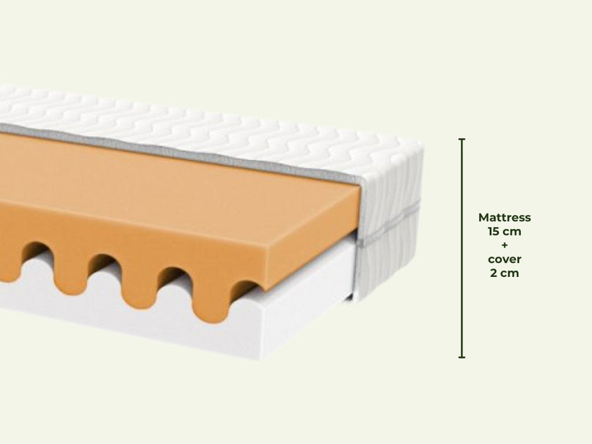 Children's foam mattress WAVE with free air space for comfortable sleep